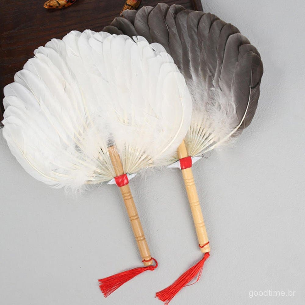 [Ventilador De Penas Estilo Chinês Artenal Artesanato Drama Performance De Palco Fontes De Festa Adereços De Fotografia]