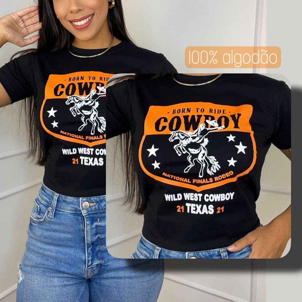 Camiseta Country Cowboy 100% Algodão Premium Festa Musica Peão Barretos Envio Imediato