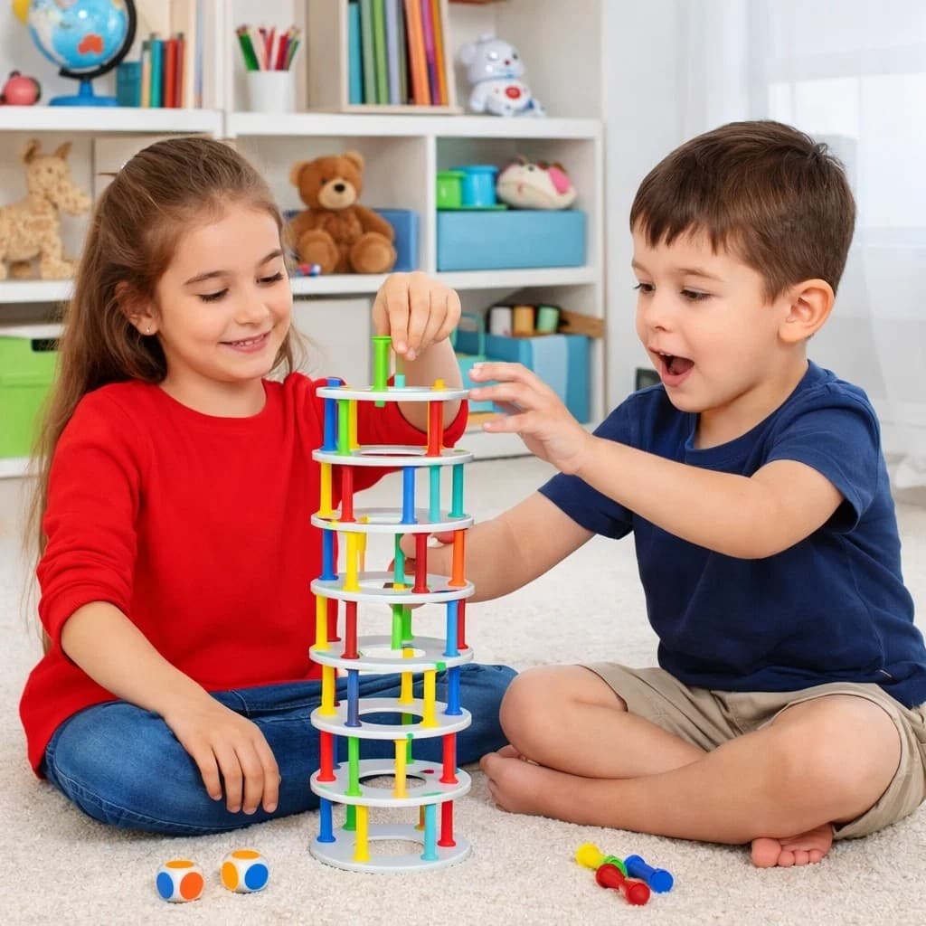 Jogo Derruba Torre Madeira Interativo Concentracao Coordenacao Motora Familia Crianca Diversao