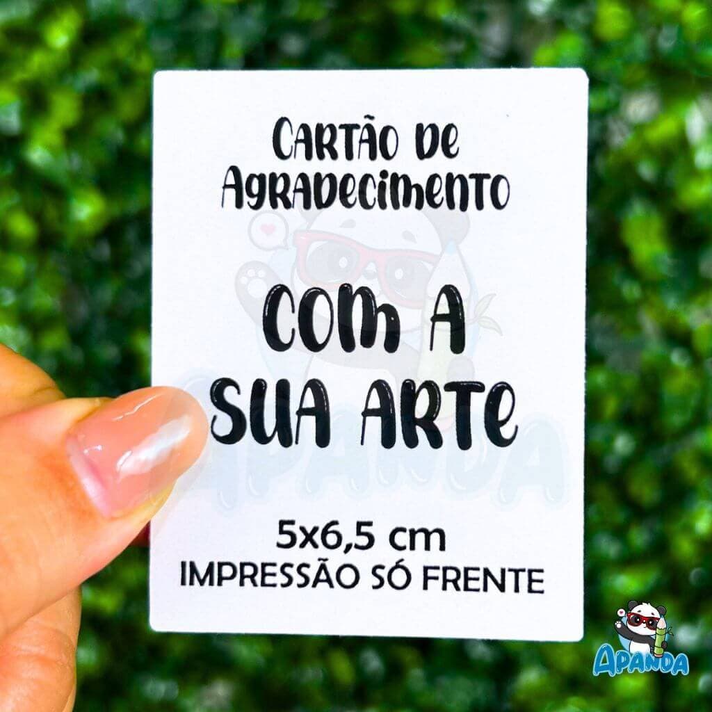 Cartão de Agradecimento Personalizado 5x6,5 cm - Sua Arte ou Logo