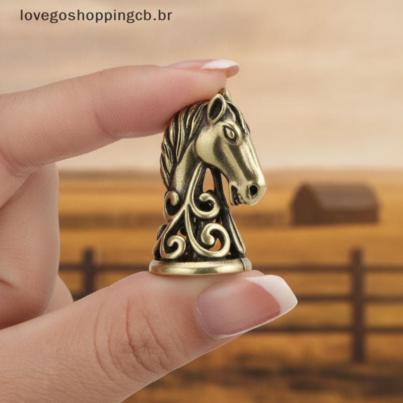 Chaveiro Retrô De Latão Com Cabeça De Cavalo , Sino , Vintage , Cobre , Pequeno Pingente , Antiferrugem , Portátil Para