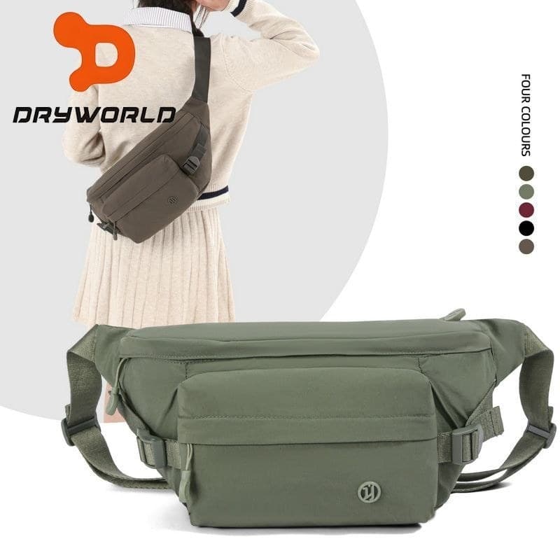 DRYWORLD Bolsa de cintura esportiva leve para viagem Bolsa mensageiro Casual de grande capacidade