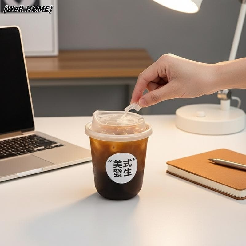 [Bem HOME] Xícaras De Café Em Forma De U Com Tampa 10 Unidades Transparentes Descartáveis Para Eventos Especiais De Chá