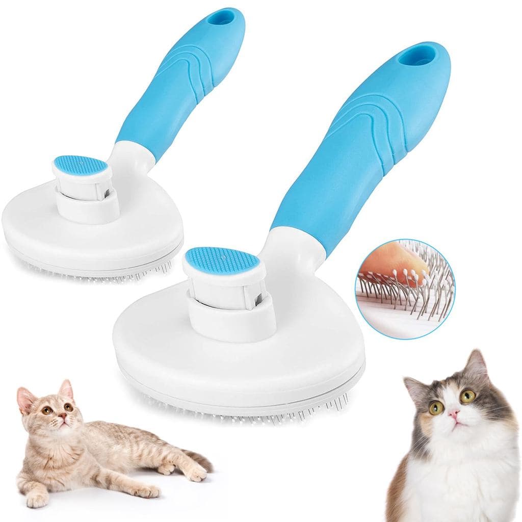 Escova Autolimpante - Ferramenta de Massagem e Remoção de Pelos Amiga da Pele para Animais de Pelo Longo e Curto, Escova