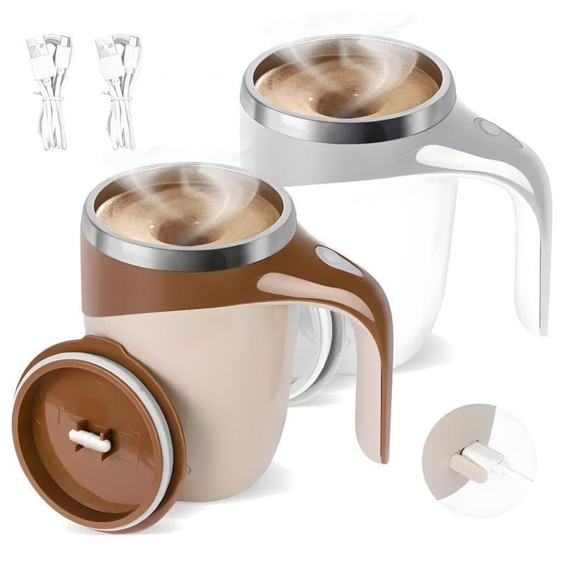 Caneca de Café com Misturador Magnético Automático, Copo Elétrico de Aço Inoxidável com Mistura Automática, Copo Rotativ