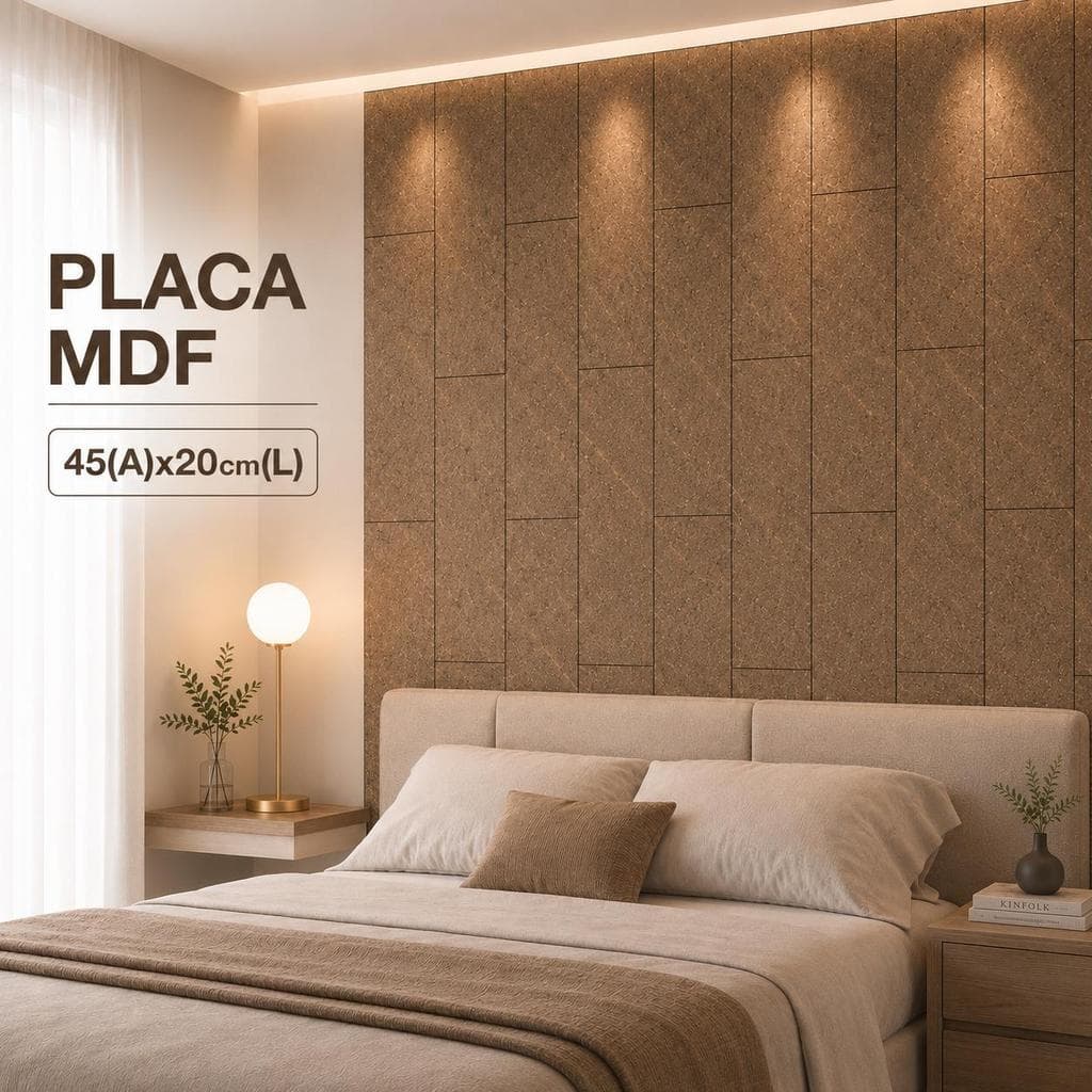 Kit 5 Até 40 Placas Revestimento Parede Mármore MDF 45x20 Painel Decorativo Autoadesivo Sala Quarto Escritório