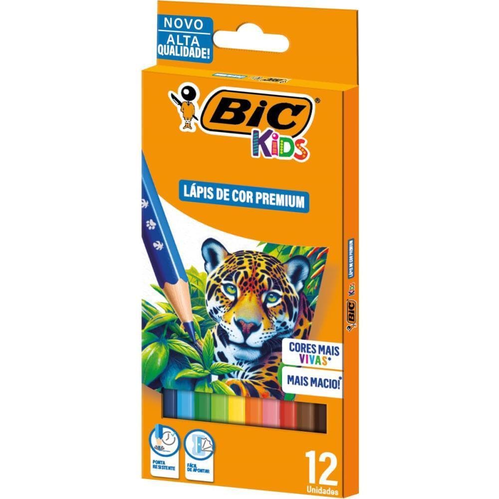 Lapis de COR Sextavado BIC KIDS Madeira 12 COR. PCT.C/06