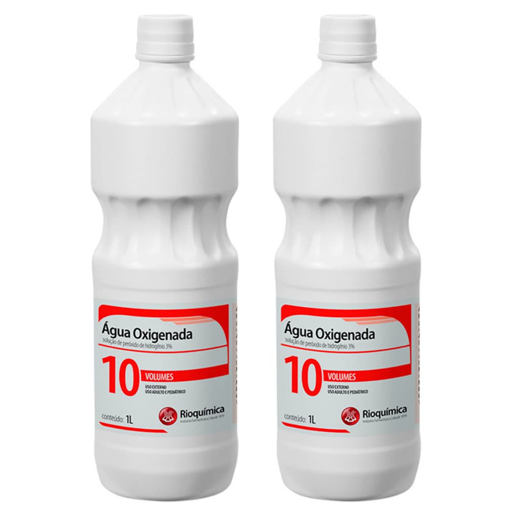 Kit 2 Água Oxigenada 10 Volumes de 1 Litro - Rioquímica