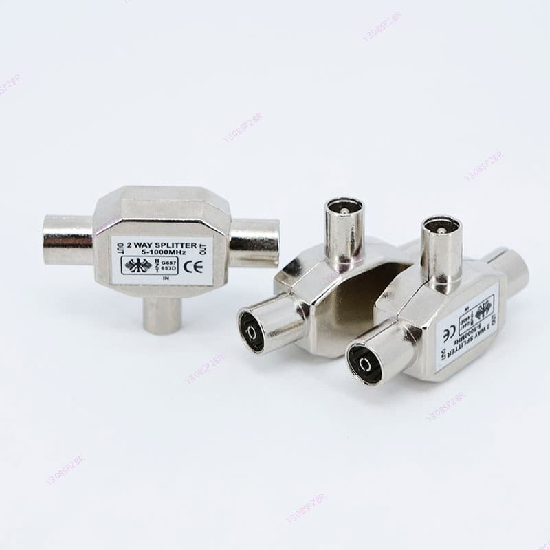 Divisor De Antena De 1 A 2 Vias , Adaptador De Conector De Vídeo , Macho Para 2 Fêmeas , Interface De Conversão De Sinal