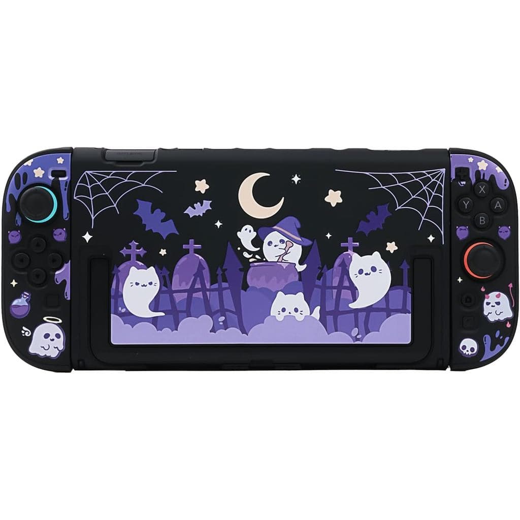 Capa Protetora para Switch2/OLED, Capa Protetora de PC Fofa de Halloween Compatível com Switch OLED Regular - Fantasma D