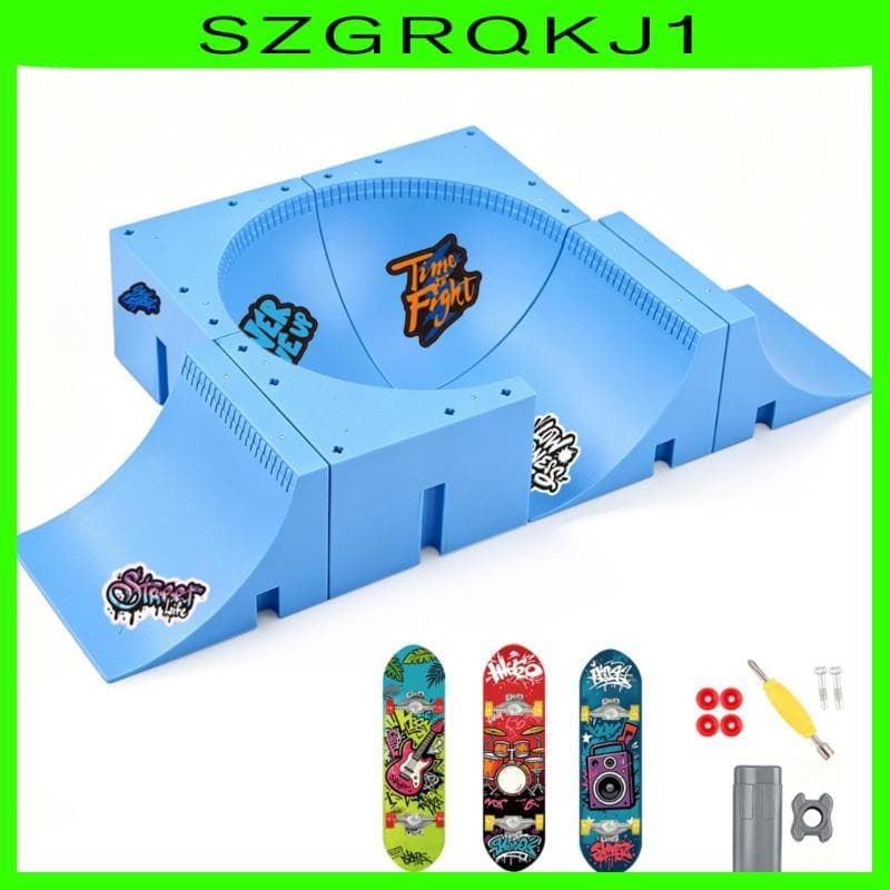 [szgrqkj1] Parque De Escala Com Skates Conjunto Modular De Skate De Dedo Rampa Compatível Prática