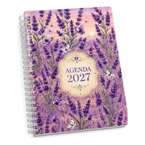 Agenda Planner 2027 Jardim A5 1 Dia Por Pág Controle Financeiro Campo De Lavandas 2027 Presente
