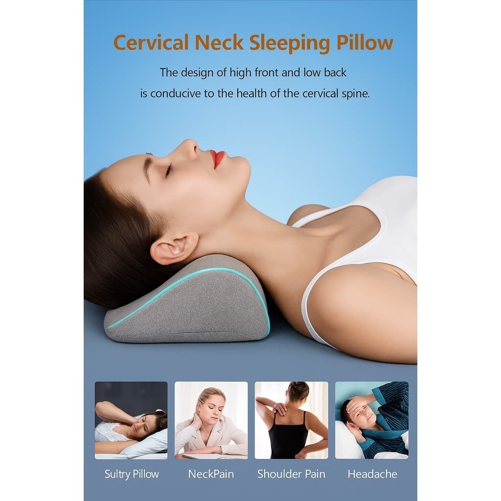 Travesseiro Ortopédico Cervical Viscoelástico – 12x65x23cm/ Suporte Ergonômico e Antistress P.HQ