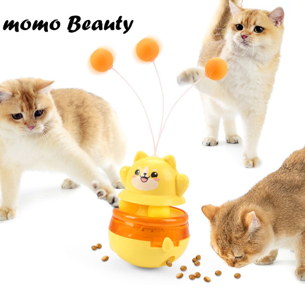 Varinha de Brincar para Gatos, Brinquedo para Gatos, Brinquedo Oscilante para Gatos com Dispensador de Comida, Brinquedo