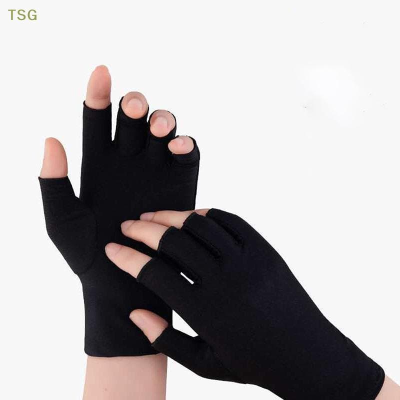 [Trêsgoodstonesgen] 1 Par De Luvas Anti UV Para Unhas Luva De Proteção De Gel Manicure Sem Dedos Ferramentas Arte Em Lâm