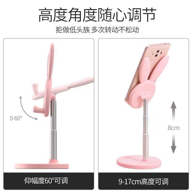 Suporte de Tablet Ajustável em Múltiplos Ângulos, Fofo e Adorável para Meninas, Antiderrapante, Suporte Retrátil para Te