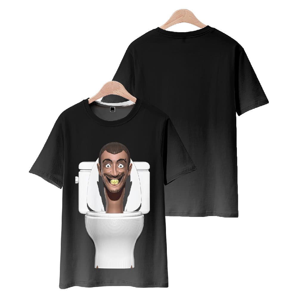 T mercadoria masculina feminina impressa skibidi paródia de manga curta jogo Digital nova camisa banheiro