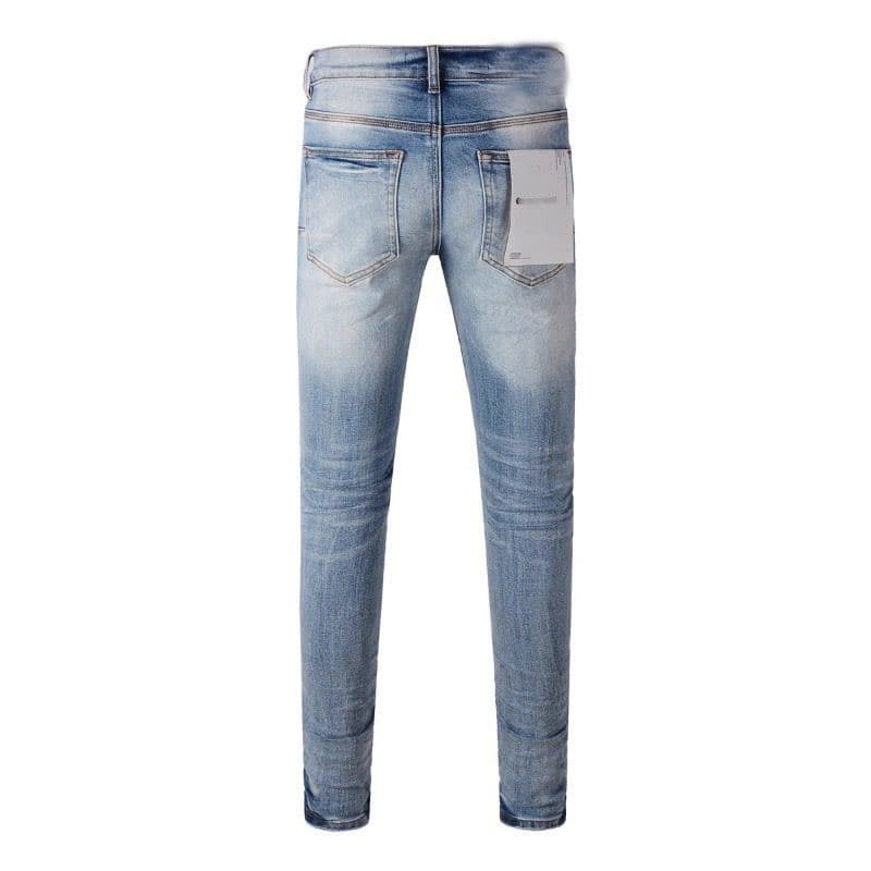 Calças de brim de tamanho europeu masculino outono americano Retro fino ajuste estiramento lavado calças masculinas