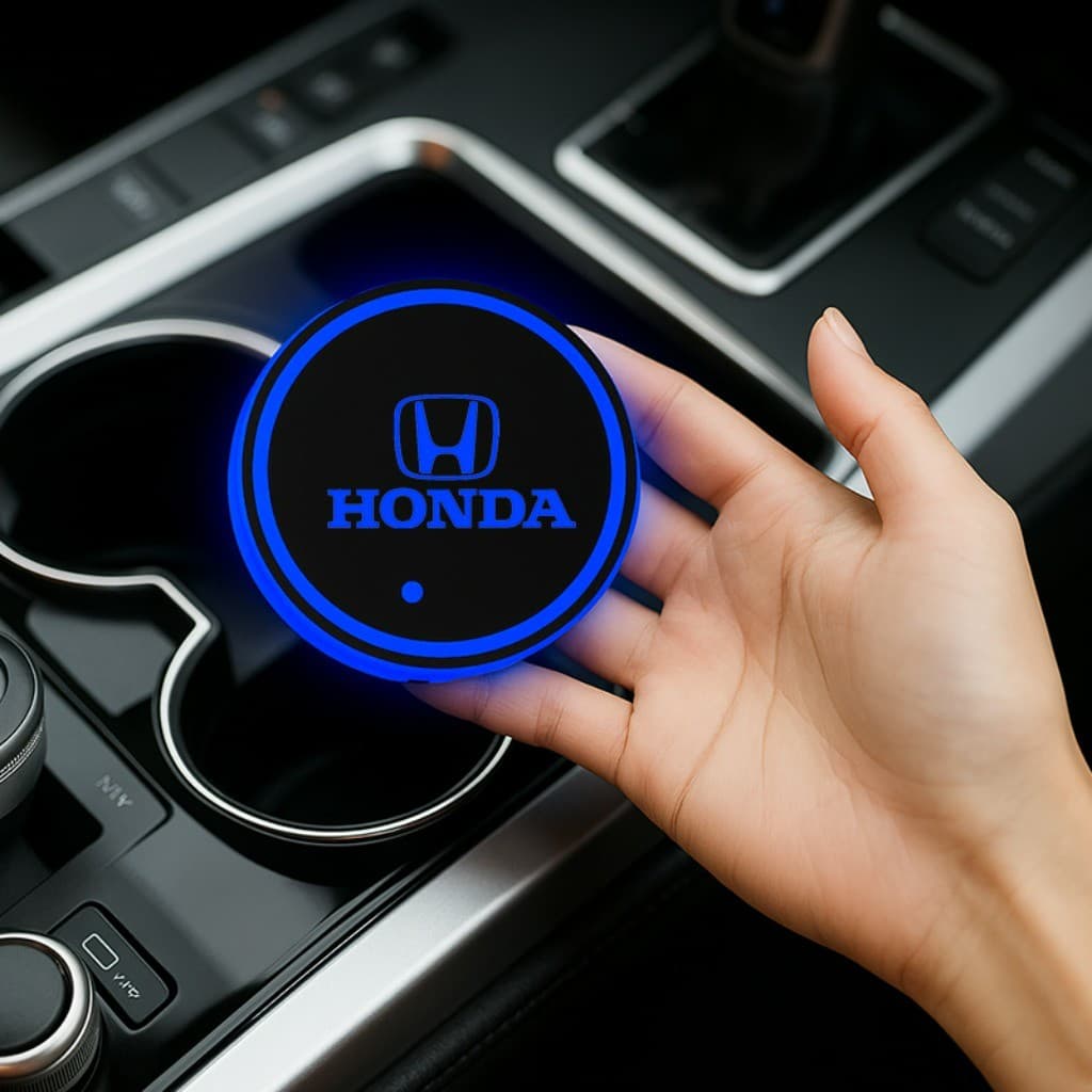 7 Cores Sensor de Luz e Movimento Tapete Porta Copos LED Artigos Automotivos For Honda Civic HRV CRV Fit City