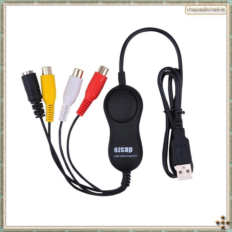 [Ykr] 158 USB 2.0 Placa De Captura De Áudio E Vídeo AV S-Video Gravação De Analógica Para Player V8 Hi8 Câmera Filmadora