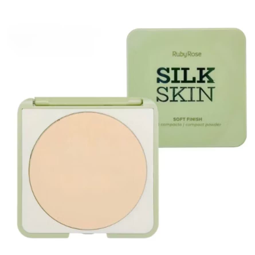 Pó Compacto Ruby Rose Silk Skin Soft Finish Sunlit HBT1400-2