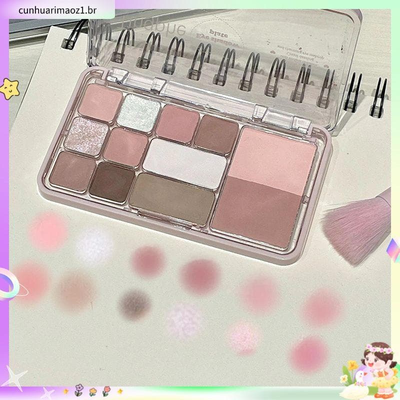 Paleta de sombras multifuncional multicolorido outono inverno fosco luz diária maquiagem contorno Blush paleta três em u