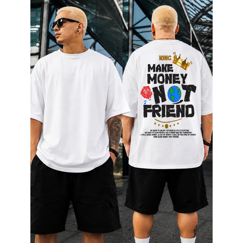 Camiseta Streetwear Make Money Not Friend Estilo Urbano Premium
