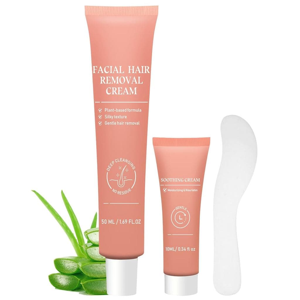 Creme Depilatório Facial para Mulheres, Creme Depilatório Indolor e Impecável para o Rosto, Lábio Superior e Queixo, Fór