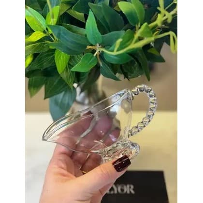 Molheira de Vidro Coração Lyor Transparente | Porta Molho Elegante para Mesa Posta