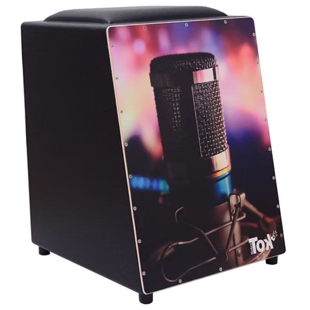Cajón Elétrico Super Luxo Microfone Com Bongô Embutido Tok 221