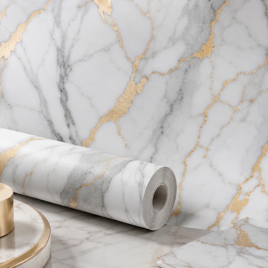 Papel de Parede Mármore Adesivo Lavável para Sala Autocolante – Rolos de 3 e 6 Metros
