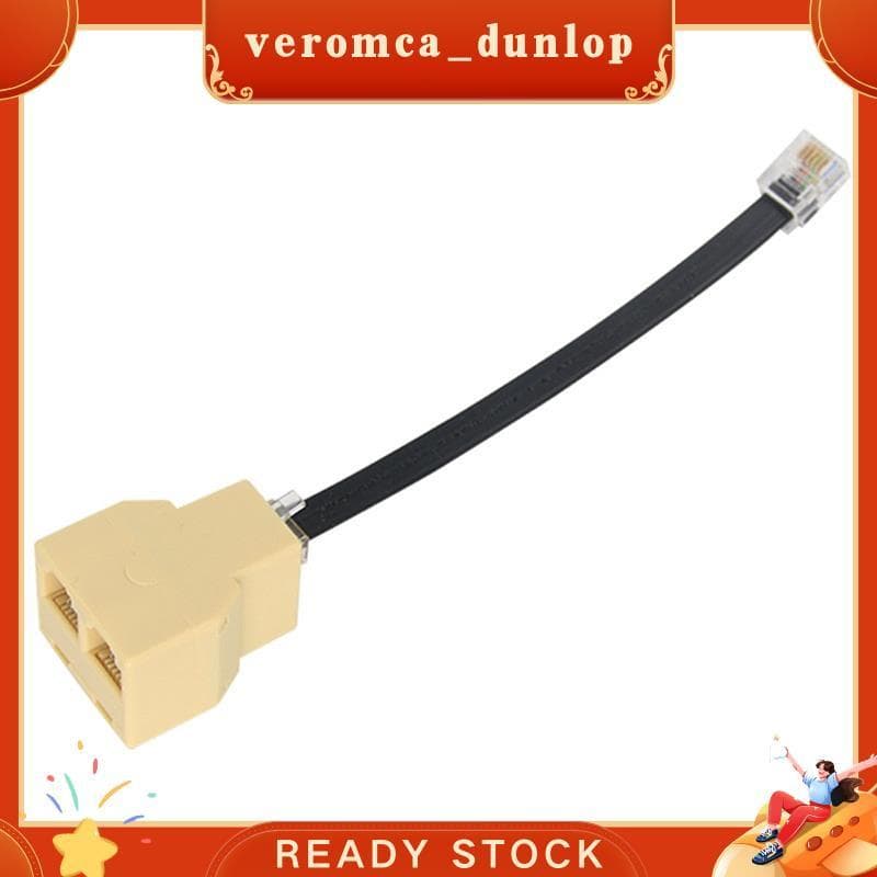 RJ11 Para RJ12 6P6C 2 Vias Adaptador Divisor De Cabo De Telefone Acoplador De 50 Cm Adequado