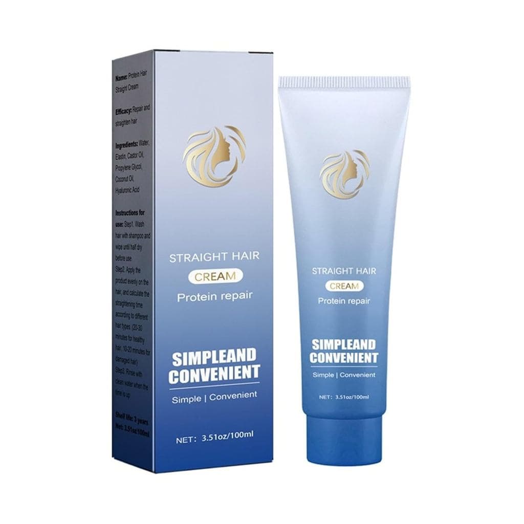 Creme Alisador de Cabelo para Homens e Mulheres, Sem Necessidade de Cortar ou Alisar, Creme Alisador de Cabelo com Prote