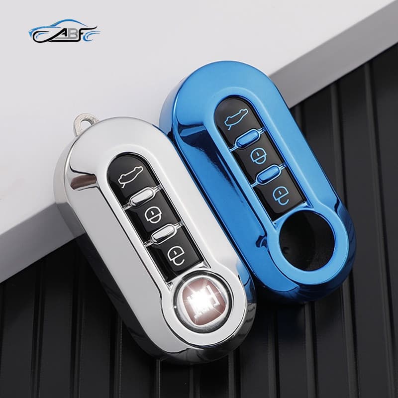 Capa de Chave de Carro em TPU MRHX para Fiat Ducato 500 500L Panda Grande Punto Lancia Musa Fob 574