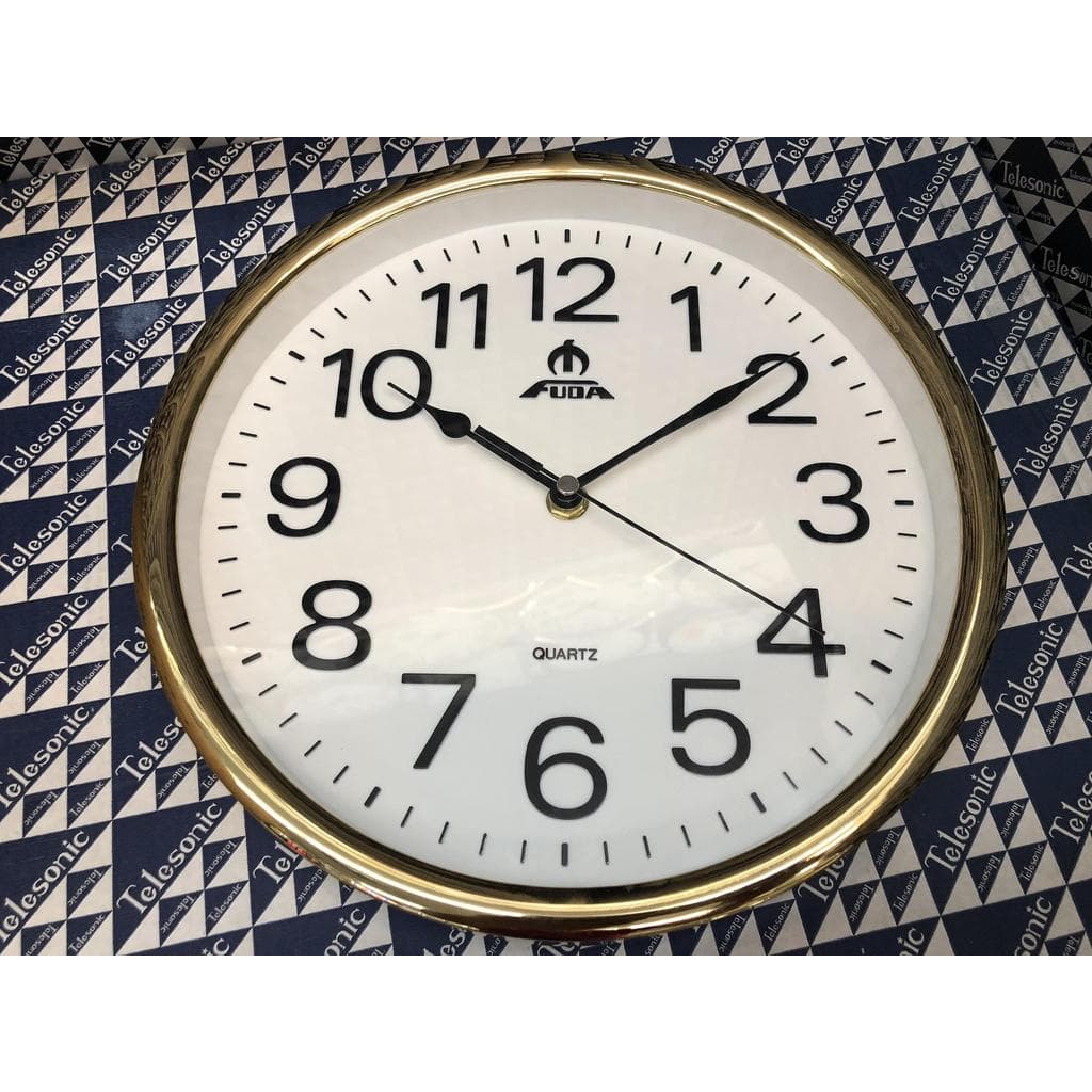 Fuda relógio de parede sala estar mudo simples moda criativa imitação grão madeira 33cm relógio parede frete grátis 25.5