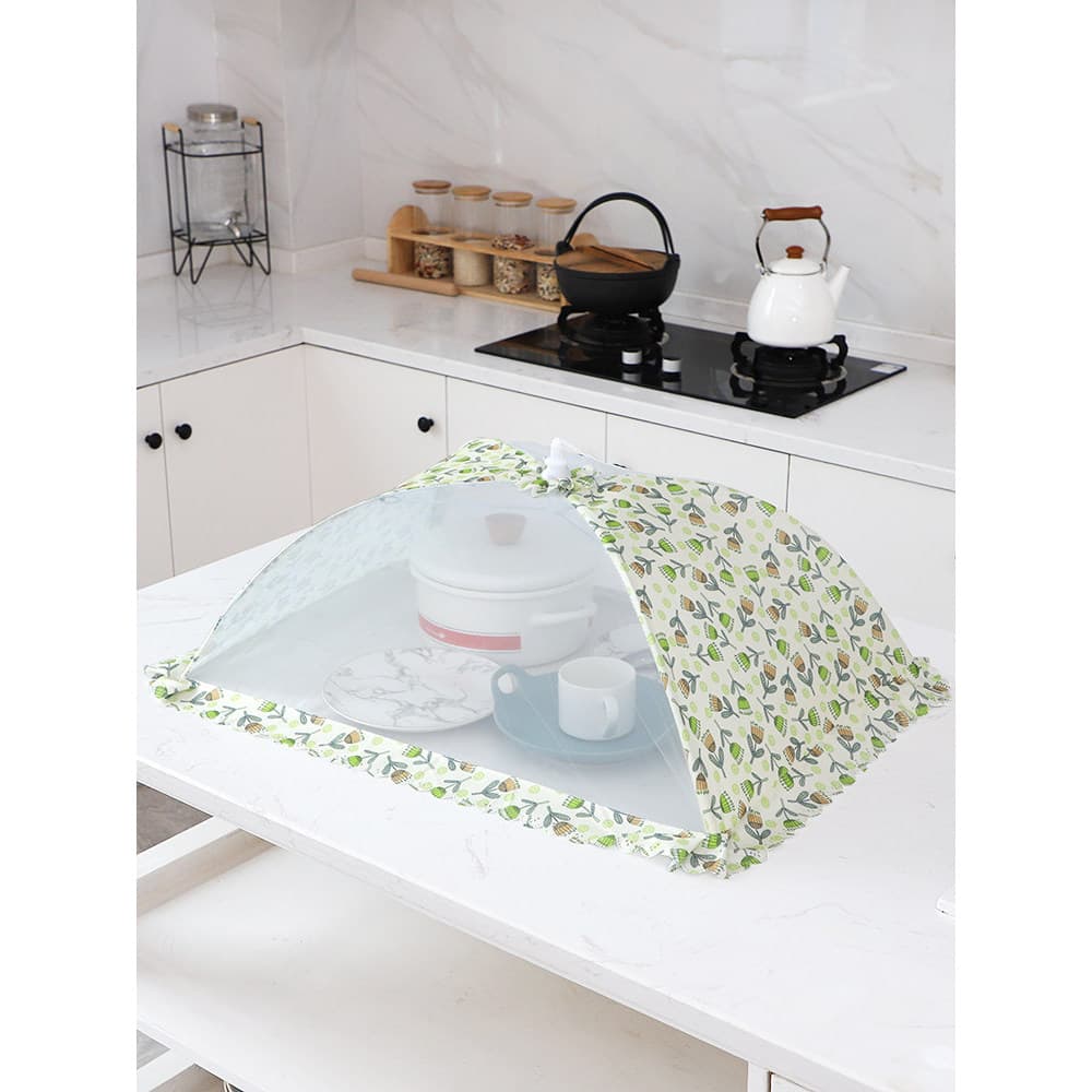 Capa de mesa para alimentos, capa de prato dobrável, microporosa, anti-poeira, anti-mosca, retangular, doméstica, gaze,