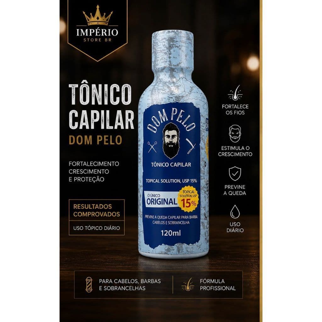 Dom Pelo Original – Tônico Capilar para Cabelo, Barba e Sobrancelhas