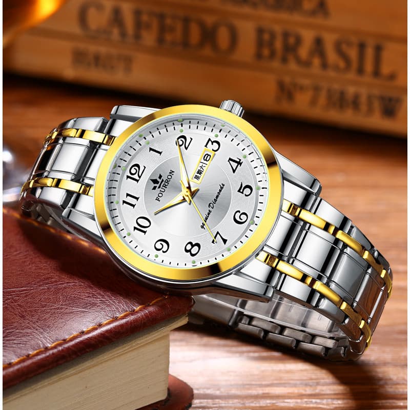 Grande número casal relógio de pulso à prova dwaterproof água relógio de quartzo moda masculino estudante negócios Dial