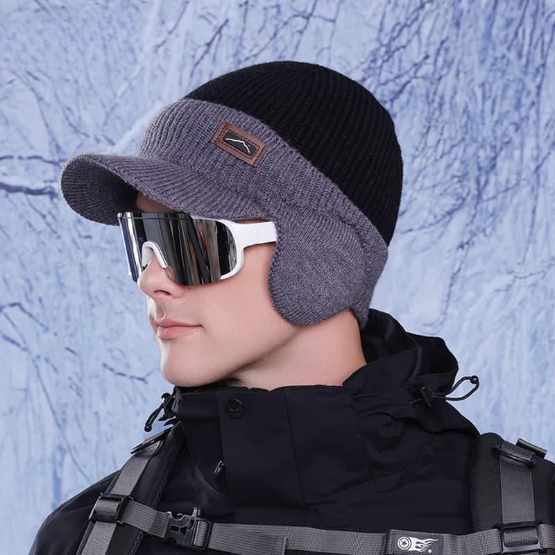 Chapéu de lã quente à prova de frio de inverno masculino ao ar livre grosso pelúcia proteção de ouvido grande circunferê