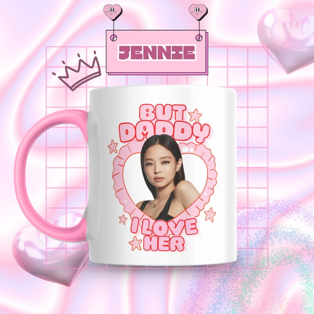 Caneca Xicara Porcelana 325ml Blackpink Kpop KIdol Jennie Fã Personalizada Presente Decoração Casa