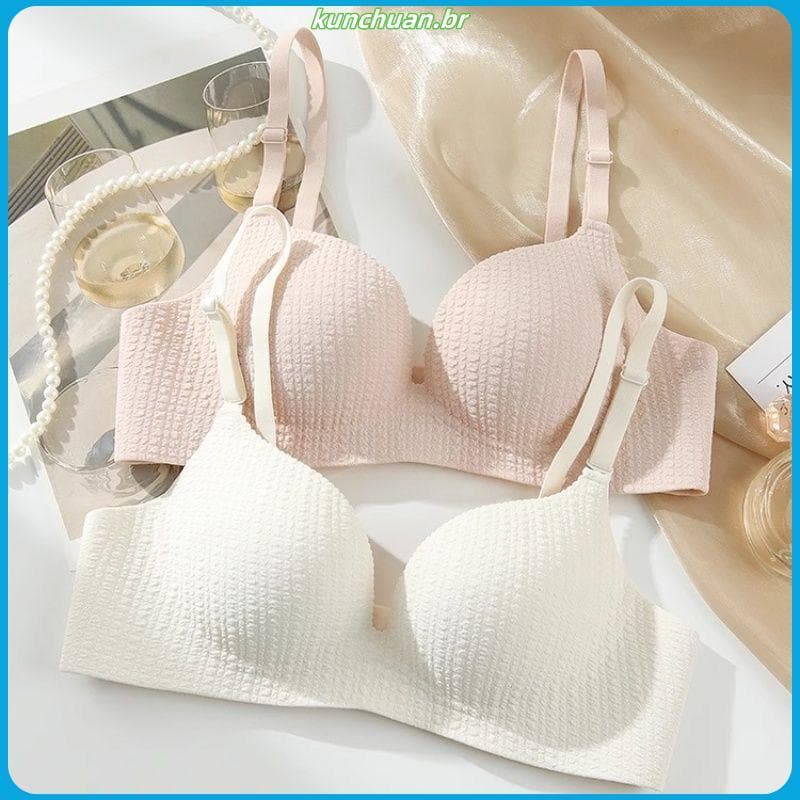 Roupa interior sem costura seios pequenos femininos reunidos para olhar grande redondo sem anel de aço suporte superior