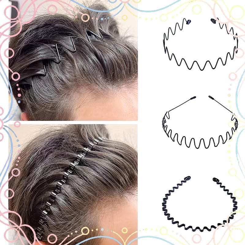 BUD Antiderrapante Metal Ondulado Estilo Esportes Hairband Durável Das Mulheres Dos Homens Unisex Faixa De Cabelo Casual