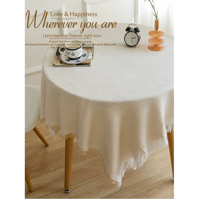 Mesa de cabeceira francesa mesa de centro pano mesa de jantar decoração renda High-End luz luxo cor sólida Retro piqueni