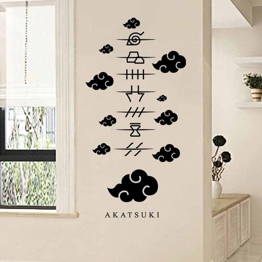 Naruto imagem adesivos de parede decoração dos desenhos animados Anime adesivos dormitório porta estudo parede quarto da
