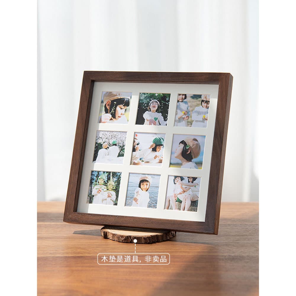 Vezes cedo fotos de lavagem de madeira maciça fazer moldura de foto mesa de balanço criativa 27cm 12 quadrados Jiugongge