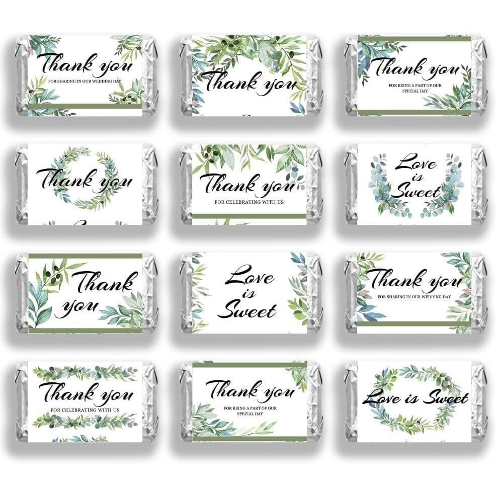 arricraft 120 Peças de Papel para Embalar Doces de Casamento, Embalagem Verde para Mini Barras de Chocolate com a Frase