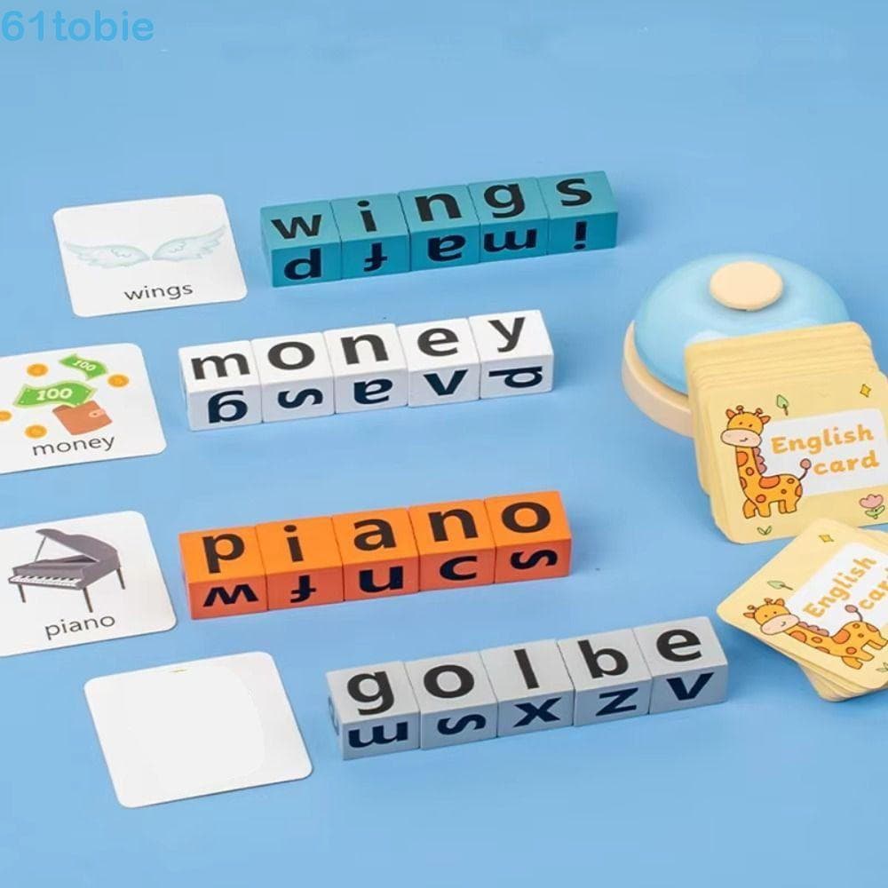 Jogo De Ortografia Do Alfabeto TOBIE , De Palavras , Cartões De Aprendizagem Bebê , Bloco Letras , Blocos De Construção