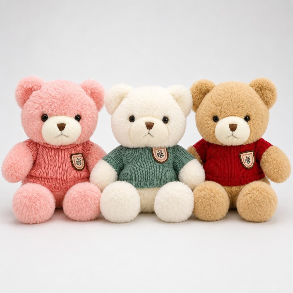 Urso de Pelúcia 30 cm com Blusa de Tricô Macio - Mix Cores