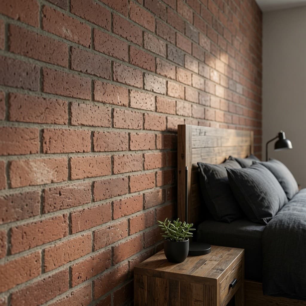 Papel de Parede Tijolinho Rústico Autoadesivo para Sala e Quarto