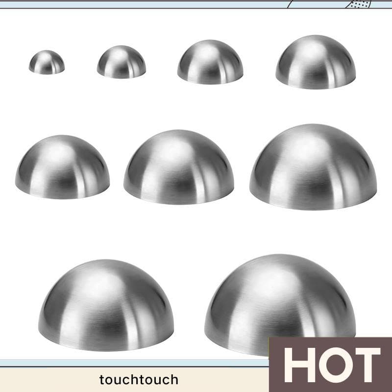 Moldes De Cerâmica 9 Tamanhos De Aço Inoxidável Meio Redondo , Ferramenta Superior De Prensa De Placa (Prata) touchtouch